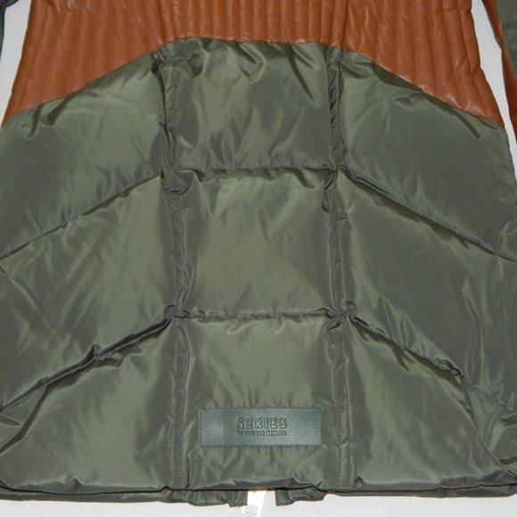 NB Series by Nicole Benisti COURVECHAL Two- tone Quilted Down Coat Fur Trim NWT - Picture 10 of 12